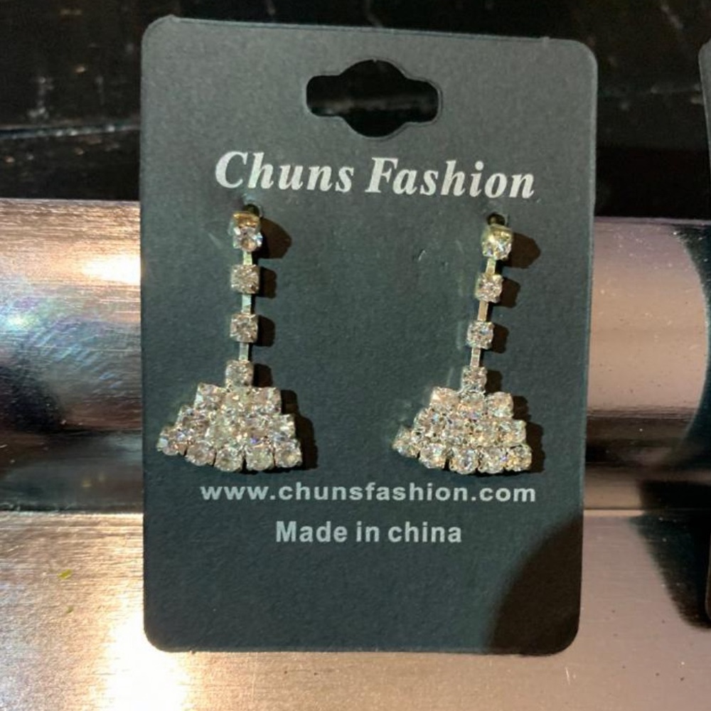 Crystal diamond earrings